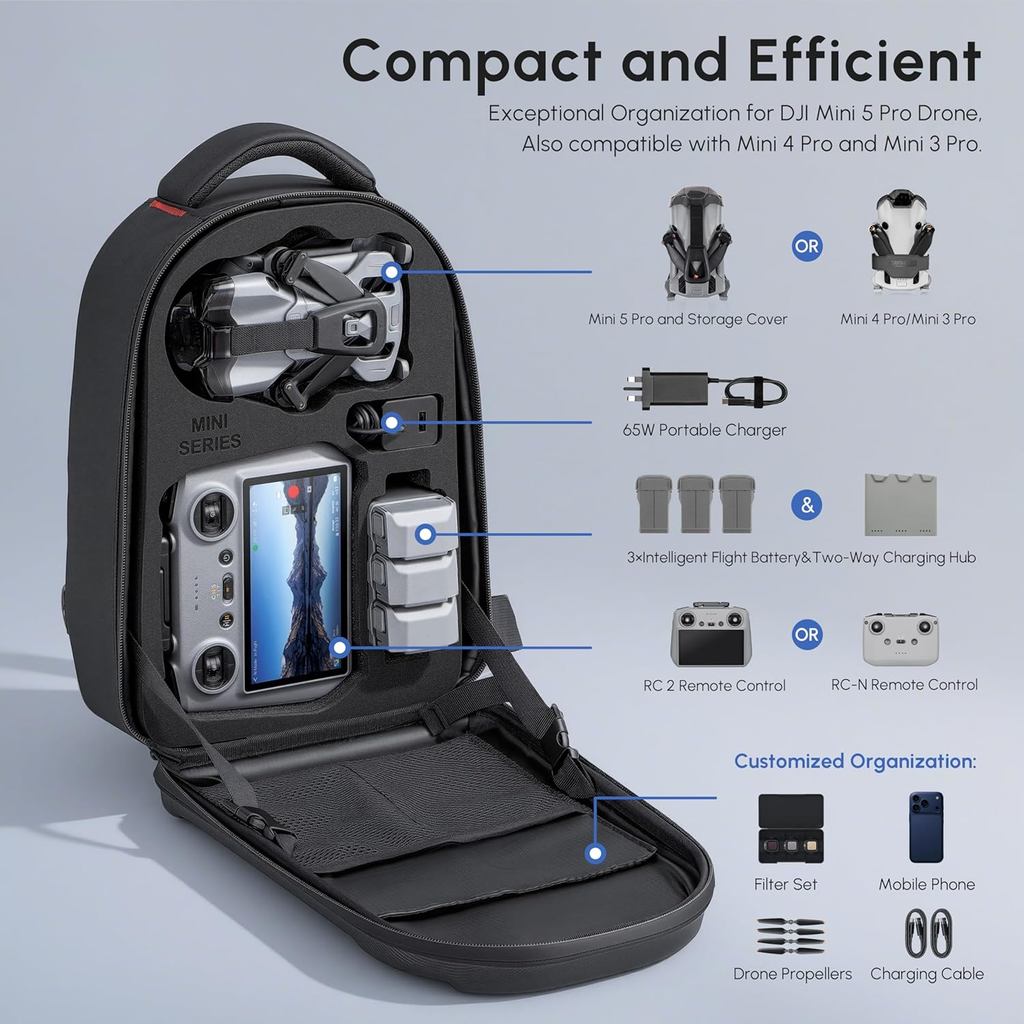 Waterproof Hard Carrying Backp - Drone Dji Rc Mini 3 Pro 评论和价格